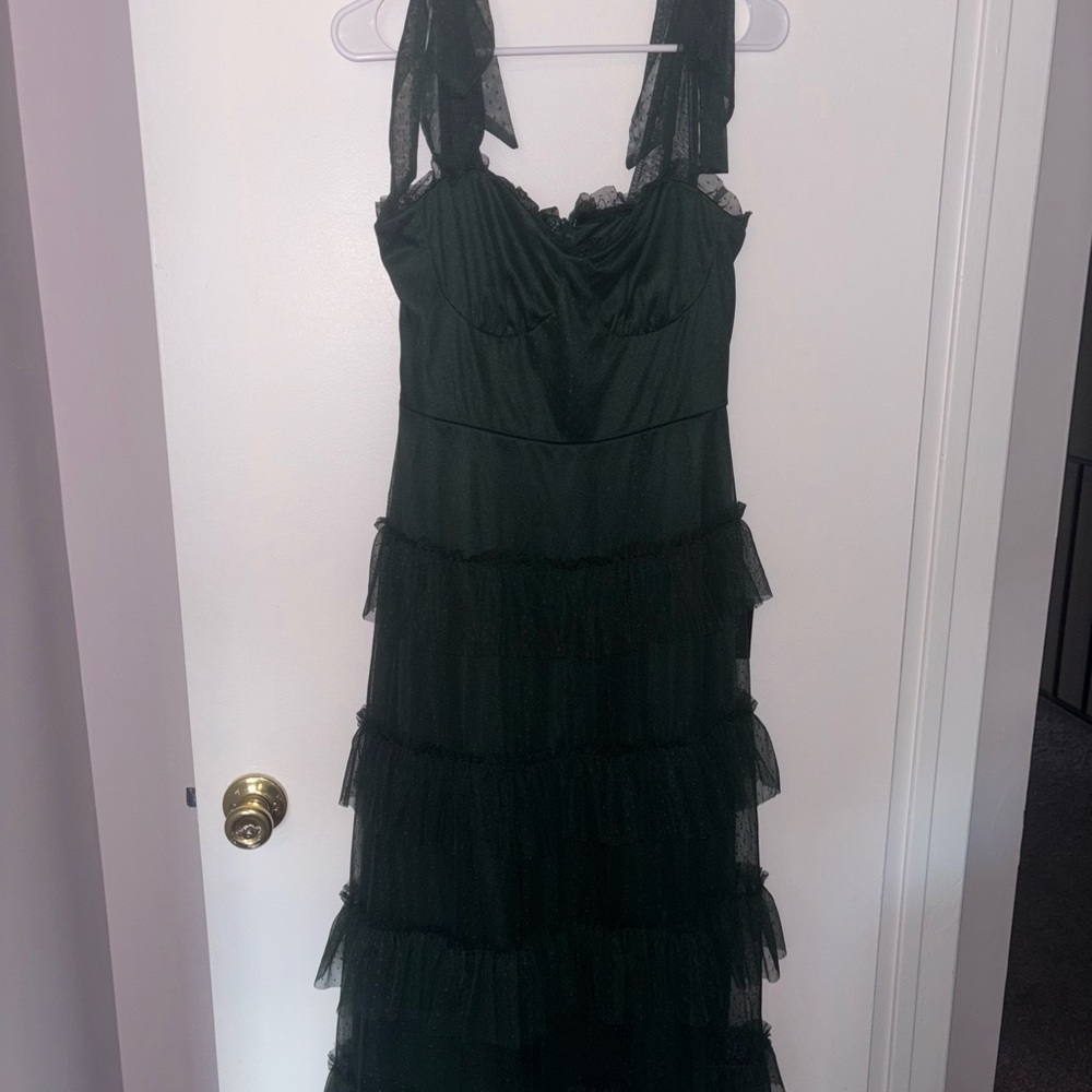 Lulu's Emerald Green Tiered Maxi Dress